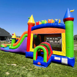 Kids playing in bounce house at backyard birthday party in Murfreesboro Tennessee